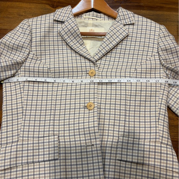 Vintage Aquascutum London 100% Wool Checkered Blazer Size 10/42 - Picture 10 of 12